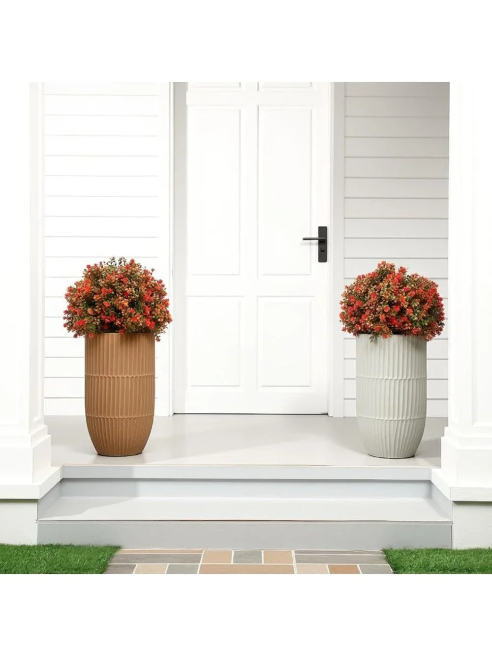 Set of 2 UV Resistant Artificial Boxwood Topiary Balls for Garden & Patio Decor